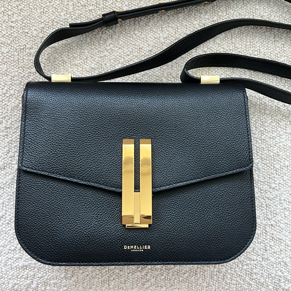 Demellier Vancouver Handbag - Black Grained Leather